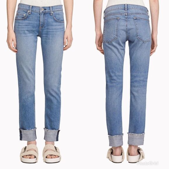 Revolve Rag & Bone DRE boyfriend Jeans in Fremont color - Picture 4 of 13